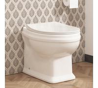 Royal Bathrooms Elmore Short Projection Traditional Back To Wall Toilet Round Pan With Slim Soft Close Seat