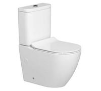 Royal Bathrooms Elva Rimless Close Coupled Toilet Gloss White Bathroom Round Pan With Slim Soft Close Seat & Dual Flush Cistern