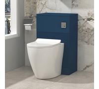 Royal Bathrooms Evora 500mm Midnight Blue Fluted Btw Wc Unit With Elva Rimless Short Projection Toilet Pan & Slim Seat, Cistern
