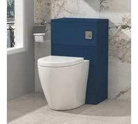 Royal Bathrooms Evora 500mm Midnight Blue Fluted Btw Wc Unit With Elva Rimless Short Projection Toilet Pan & Seat, Cistern