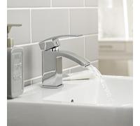 Royal Bathrooms Flair Mono Basin Mixer Tap Contemporary Design With Push Button Waste - Chrome