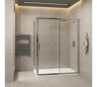 Royal Bathrooms Grand 1200 X 800mm Sliding Door Shower Enclosure With Tray Rectangular & Side Panel 6mm Safety Tempered Glass Screen