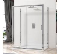 Royal Bathrooms Grand 1500 X 760mm 3-Sided Sliding Door Shower Enclosure Rectangular With Side Panels 6mm Safety Tempered Glass Screen