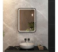 Royal Bathrooms Luna 500 X 700mm Black Led Framed Bathroom Led Mirror With Demister Pad & Touch Sensor