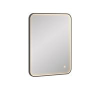 Royal Bathrooms Luxor 600 X 800mm Matt Black Framed Rectangular Mirror Within Frame Led, Touch Sensor & Demister Pad