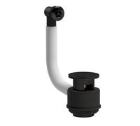 Royal Bathrooms Matt Black Plated Pop-Up Stone Basin Waste With Integrated Overflow Kit