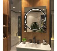 Royal Bathrooms Monaco 600 X 700mm Led Illuminated Black Frame Bathroom Mirror - Touch Sensor