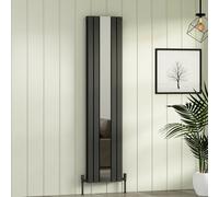 Royal Bathrooms Nexa Double Flat Panel Mirror Vertical Designer Radiator Anthracite - 1800 X 419mm