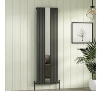 Royal Bathrooms Nexa Single Flat Panel Mirror Vertical Designer Radiator Anthracite - 1800 X 555mm