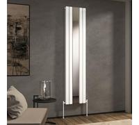 Royal Bathrooms Nexa White Vertical Wall Mount Double Flat Panel Mirror Designer Radiators - 1800 x 419mm