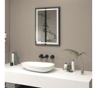 Royal Bathrooms Oslo 500 X 700mm Black Led Framed Rectangle Bathroom Led Mirror With Demister Pad & Touch Sensor