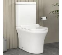 Royal Bathrooms Oslo Close Coupled Rimless Toilet And Slim Soft Close Seat Tornado Flush Pan With Cistern