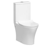 Royal Bathrooms Peak Close Coupled Rimless Toilet Gloss White Round Pan With Slim Soft Close Seat & Dual Flush Cistern