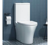 Royal Bathrooms Peak Close Coupled Rimless Toilet Gloss White Round Pan With Soft Close Seat & Dual Flush Cistern