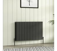 Royal Bathrooms Radiance Double Flat Panel Horizontalal Designer Radiators Anthracite - 600 X 1156mm