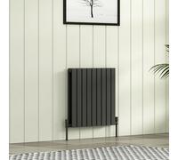 Royal Bathrooms Radiance Double Flat Panel Horizontalal Designer Radiators Anthracite - 600 X 612mm