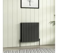 Royal Bathrooms Radiance Double Flat Panel Horizontalal Designer Radiators Anthracite - 600 X 748mm