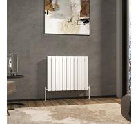 Royal Bathrooms Radiance Double Flat Panel Horizontalal Designer Radiators White - 600 X 748mm