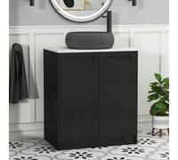 Royal Bathrooms Royal Bathroom Elmore 700mm Matt Nocturne Black Freestanding Countertop Bathroom Vanity Unit 2 Door With Milan Black Basin