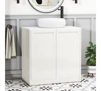Royal Bathrooms Royal Bathroom Elmore 800mm Classic White Freestanding Bathroom Vanity Unit 2 Door Plain White Worktop With Milan Basin