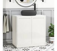 Royal Bathrooms Royal Bathroom Elmore 800mm Classic White Freestanding Countertop Bathroom Vanity Unit 2 Door With Milan Black Basin