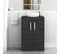 Royal Bathrooms Turin 500mm Freestanding Bathroom Vanity Unit With Sink 2 Door Hale Black & Milan Countertop Basin