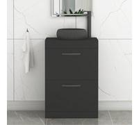 Royal Bathrooms Turin 800mm Freestanding Bathroom Vanity Unit With Sink 2 Drawer Matte Black & Milan Black Countertop Basin