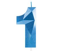 Royal Blue 1st Birthday Candles, Sapphire Blue Number 1 Happy Birthday Candles, Cake Topper Decorations for Birthday Party, Wedding Anniversary Celebration Supply