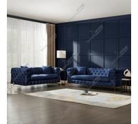 (Royal Blue, 3+2 Seater Sofa) SnoozeOnline Chesterfield Sofa Set 3+2 Seater Set Suite Settee Lounger 1,2,3 Seater Sofas