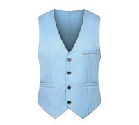(Royal Blue, 4XL) Men Slim Fit Suit Vest Waistcoat Casual Formal Single Breasted Gilet