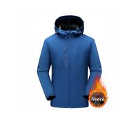 (Royal blue, 4XL) Men's Winter Inner Fleece Waterproof Jacket Custom Printing Embroidery Logo Outdoor Windbreaker Hiking Camping Thermal Coat