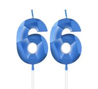 Royal Blue 66th Birthday Candles, 3D Number66 Candle for Cake, Women Men 66th Birthday Decorations,Sapphire Candle Topper Blue Cake Decorations for Birthday Party Wedding Anniversary Supplies