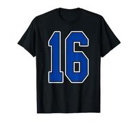 Royal Blue and White Number 16 Jersey Player Uniform #16 Fan Value Graphic T-Shirt