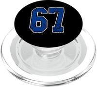 Royal Blue and White Number 67 Jersey Player Uniform #67 Fan PopSockets PopGrip for MagSafe