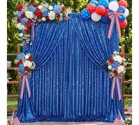 Royal Blue Backdrop Curtain for Parties Baby Shower 10x10FT Sequin Curtain Drapes for Holidday Wedding Bithday 4th of July Decorations