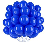 Royal Blue Balloons, 100 Pack 10 Inch Thicken Latex Dark Blue Party Decorations with 2 Rolls of Ribbons for Balloon Garland Arch Birthday Graduation Wedding Anniversary Baby Shower Carnival Theme