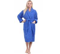 Royal Blue Bathrobe Unisex Shawl Collar Terry Towel 100% Cotton Unisex Stars & Stripes Brand Bathrobe S/M