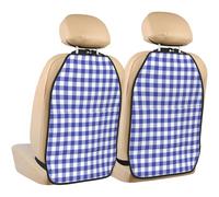 Royal Blue Checkered Lumbar,2 Pack Car Seat Kick Mats Back Seat Protector Durable Back Seat Organiser