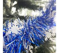 Royal Blue Christmas Snowflake Tinsel Garland, 10m / 32.8ft Christmas Tree Metallic Tinsel Xmas Tinsel Shiny Garland Thick Hanging Decorations for Christmas Party Home Decorations (Royal Blue)