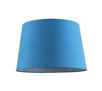 Royal Blue Cotton Fabric 12 Inch Drum Lamp Shade with Off-White Cotton Inner Lining | 30cm x 20cm x 25cm | for Lamp Base or Hanging Pendant by Happy Homewares