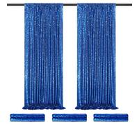 Royal Blue Curtain Panels Sequin Backdrop 6 Pieces 2ftx8ft Sparkly Curtain for Birthday Bridal Shower Theme Decorations