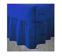 Royal Blue Double Fitted Valance Sheet, Frilled Valance Sheet Fits Over Mattress - Double Fitted Valance Sheet, Royal Blue