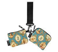 Royal Blue Empire Dual Wristlet Wallets for Women Thin Flat Credit Card Wallet Case with Keychain for Ladies 2 Packs billetera para tarjetas de Mujer