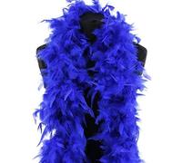 Royal Blue Feather Boa 100g Thick Turkey Feather Scarf Shawl Fancy Dress | 180cm 1.8m long, deluxe weight, Royal Blue feather scarf wrap, 1920s Gatsby flapper, burlesque, party boa, photo booth props