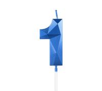 Royal Blue First Birthday Candles, 3D Number 1 Candle for Cake, Boy Girl 1st Birthday Decorations,Sapphire Candle Topper Blue Cake Decorations for Birthday Party Wedding Anniversary Supplies