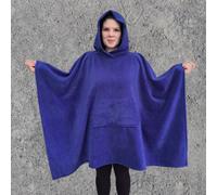 Royal Blue Fleece Hooded Blanket Poncho Scout Guide Camp Blanket Poncho