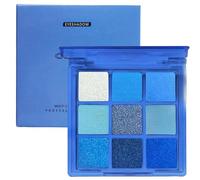 Royal Blue Glitter Eyeshadow Palette for Women - Highly Pigmented, Long-lasting Waterproof Makeup with Shimmer & Matte Eyeshadow - Perfect for Highlighting Your Eyes
