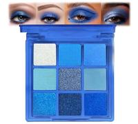 Royal Blue Glitter Eyeshadow Palette - Vibrant, Long-Lasting & Waterproof Makeup with Shimmer & Matte Shades. Perfect for Bold, Smoky, or Natural Eye Looks. Highly Pigmented for Stunning Color Payoff