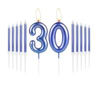 Royal Blue Happy 30th Birthday Candles Set, Number 30 Candle, Party Cake Toppers for Girl Boy Women Men, Birthday Decorations, Wedding Anniversary