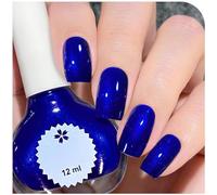 Royal Blue Holographic Nail Polish - Super Sparkling, Quick Dry, Long-Lasting, Chip-Free, No UV Needed, Clear Glitter Varnish for DIY Nail Art & Manicure Sets
